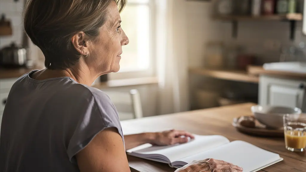 Femme cinquantaine prenant notes pendant entretien agence immobilière